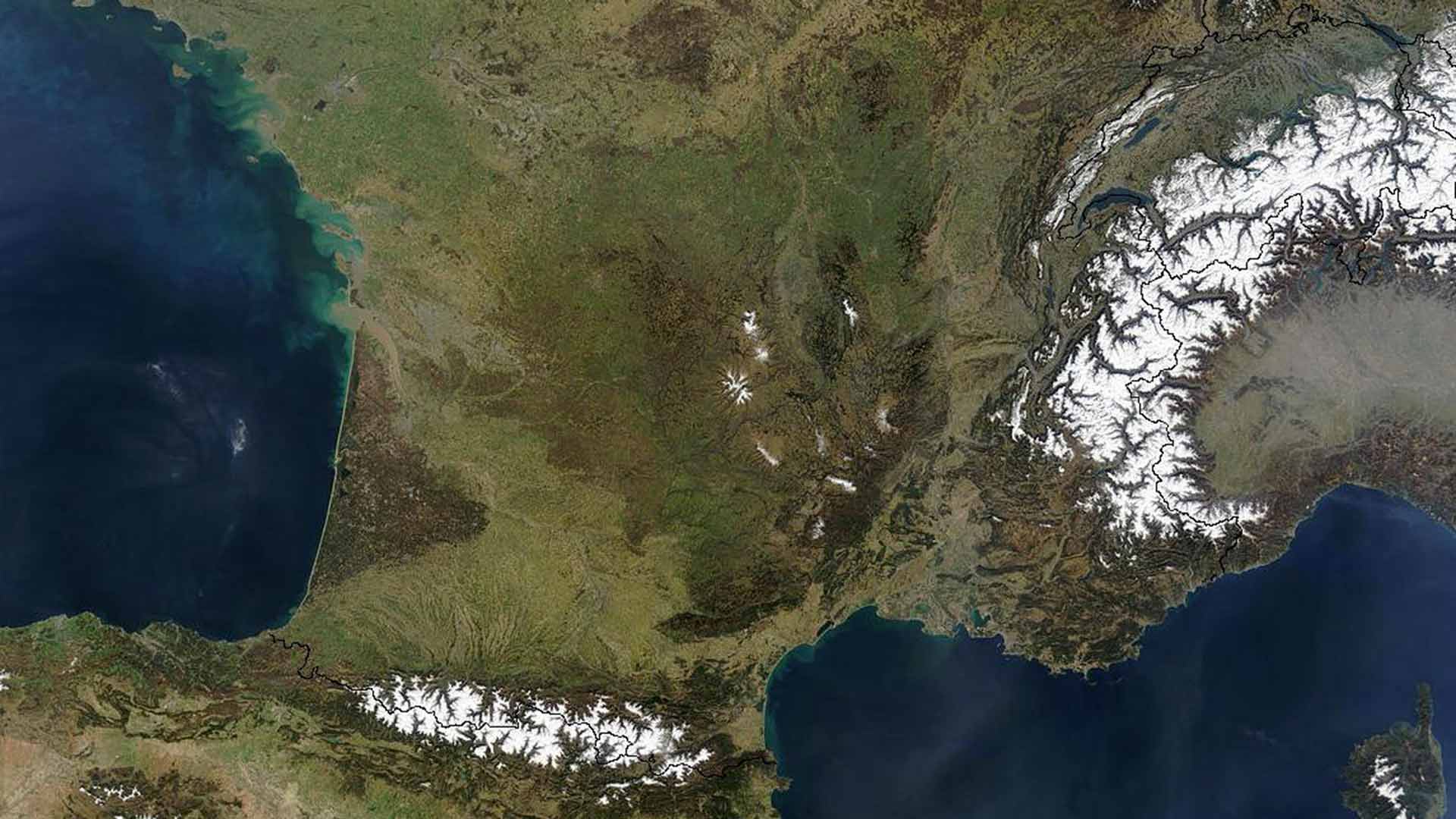 Nouvelle-Aquitaine vue satellite
