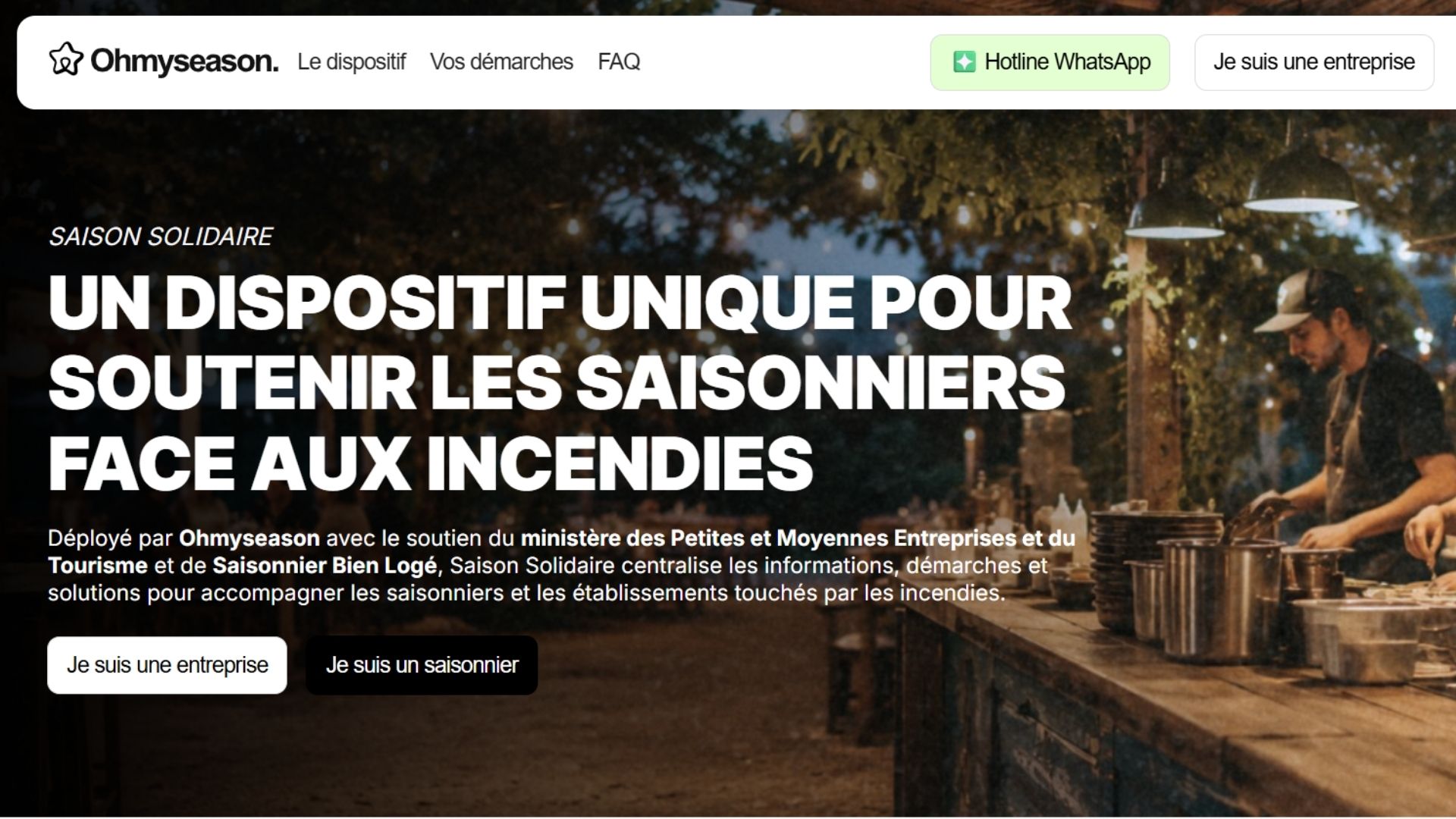 page d'accueil de la plateforme
