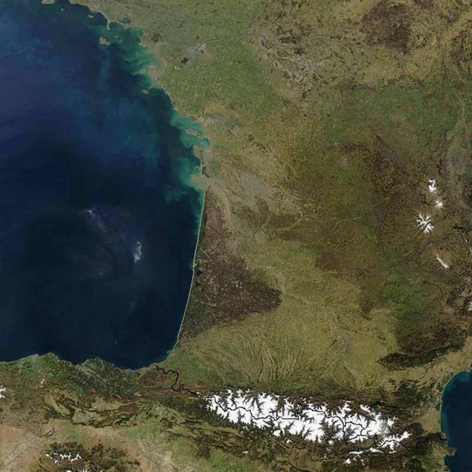 Nouvelle-Aquitaine vue satellite