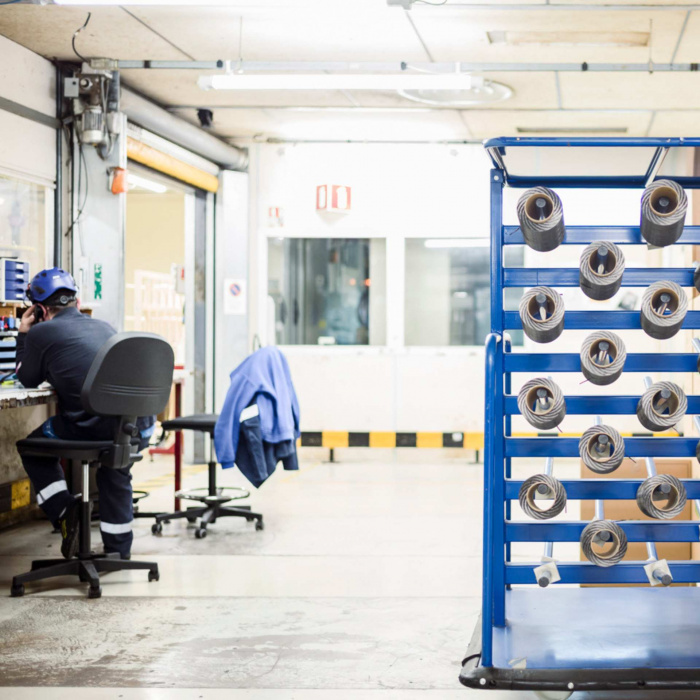 bobines dans une usine